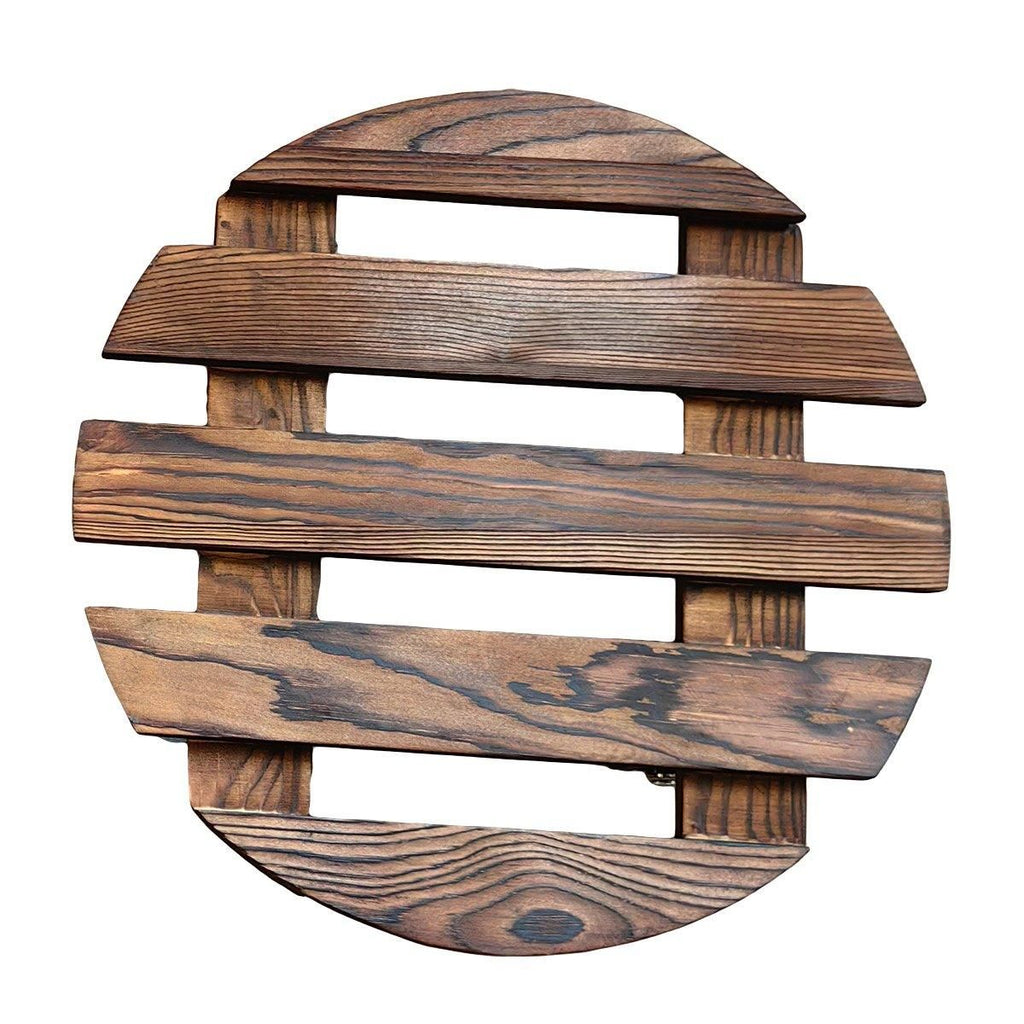 Wooden Plant Caddy with Lockable Wheels 30 cm