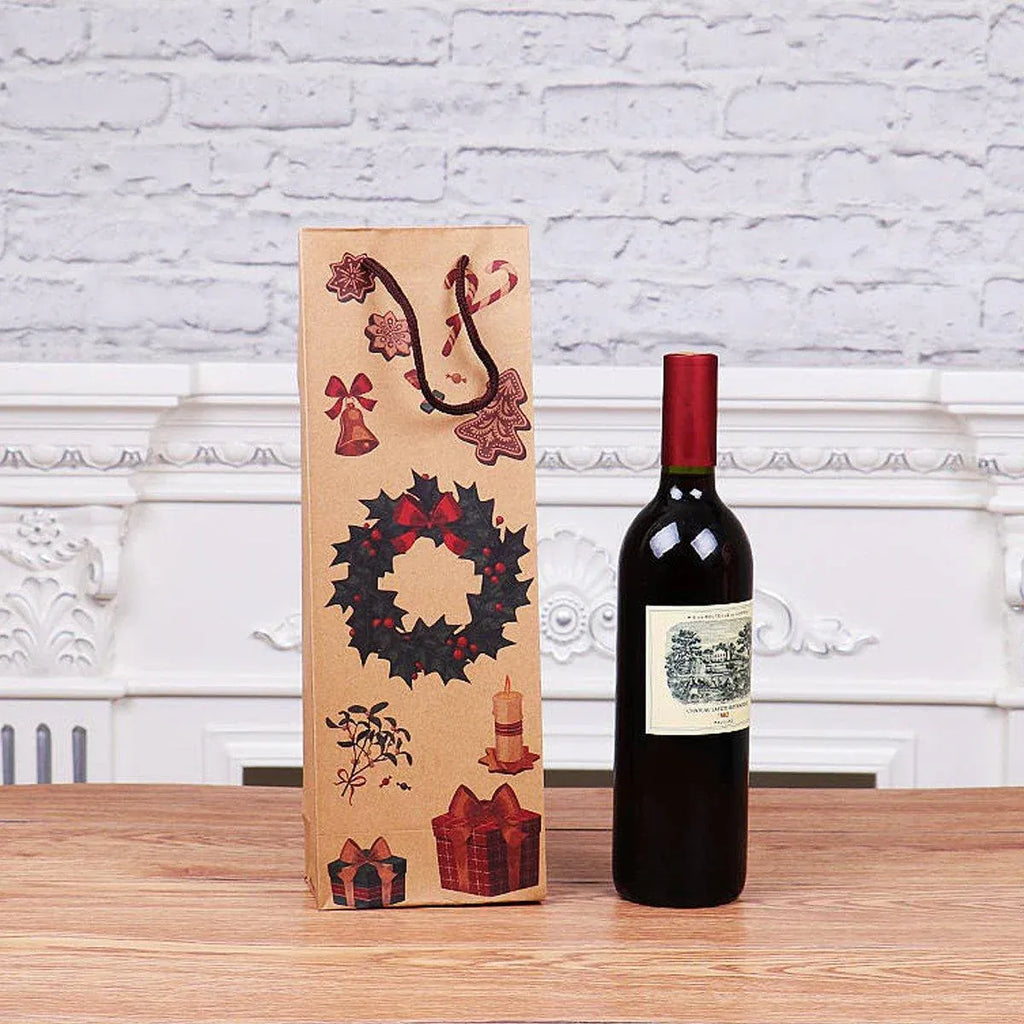 Kraft Paper Christmas Wine Bottle Gift Bags, Snowman – Pack of 20