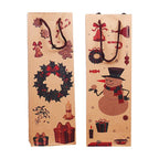Kraft Paper Christmas Wine Bottle Gift Bags, Wreath – Pack of 20