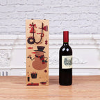 Kraft Paper Christmas Wine Bottle Gift Bags, Wreath – Pack of 20