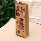 Kraft Paper Christmas Wine Bottle Gift Bags, Wreath – Pack of 20