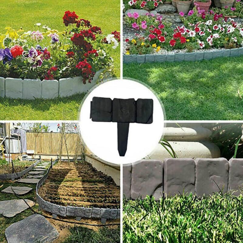 Stone-Effect Lawn Edging, 20 Pack – Black