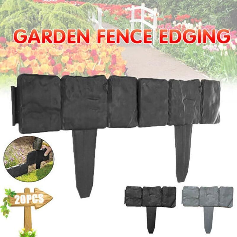 Stone-Effect Lawn Edging, 20 Pack – Grey