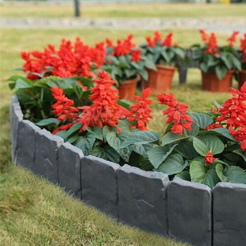 Stone-Effect Lawn Edging, 20 Pack – Grey