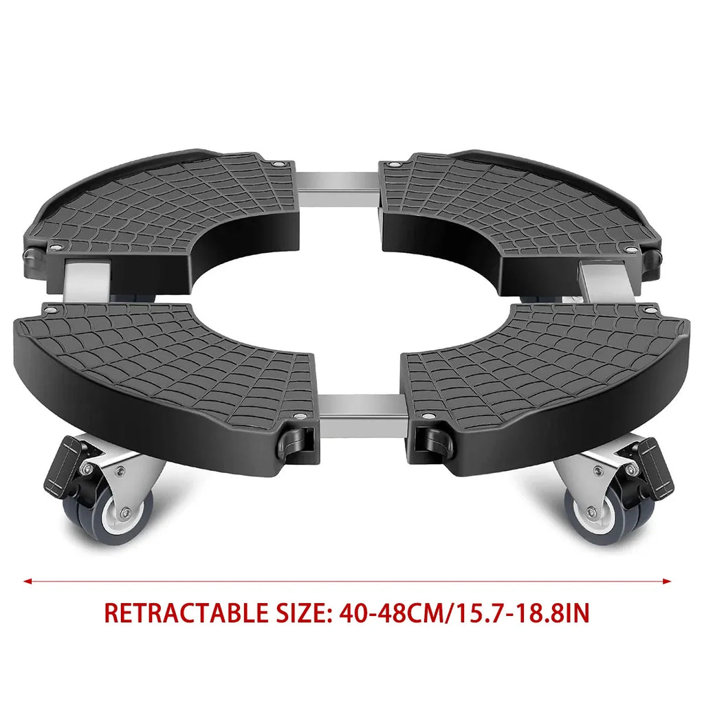 Adjustable Round Plant Caddy with Lockable Wheels, 40–48 cm