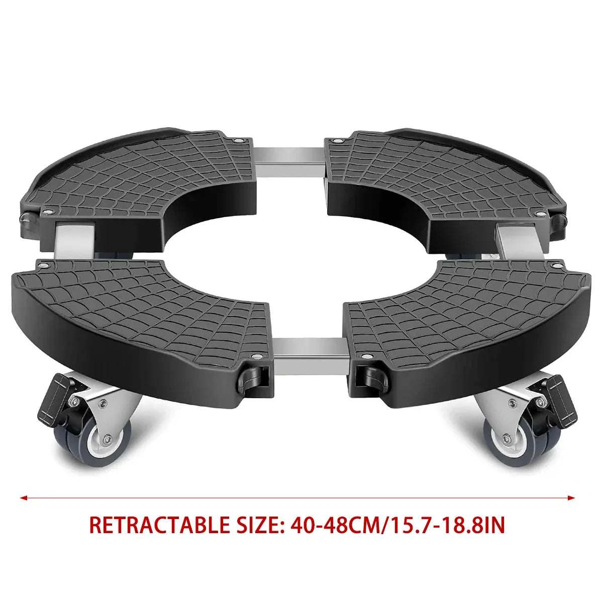 Adjustable Round Plant Caddy with Lockable Wheels, 40–48 cm