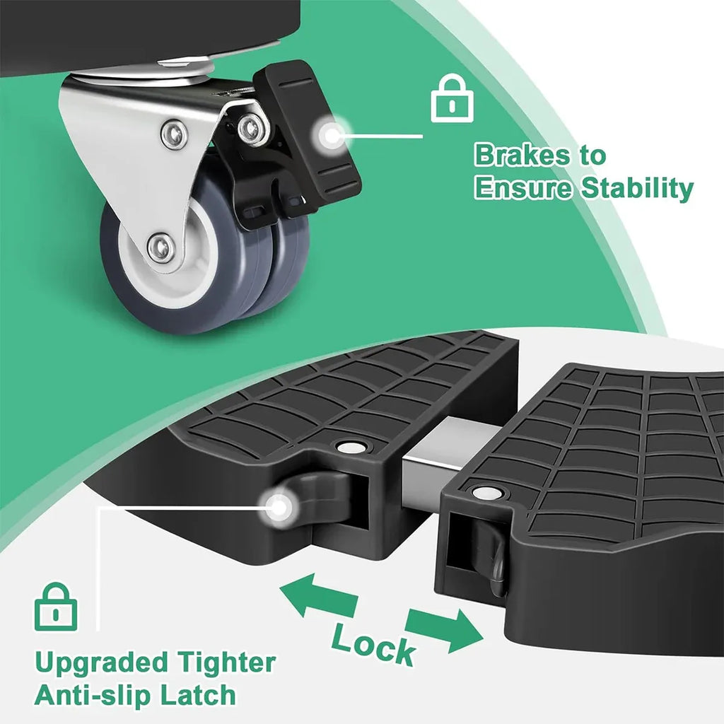 Adjustable Round Plant Caddy with Lockable Wheels, 40–48 cm