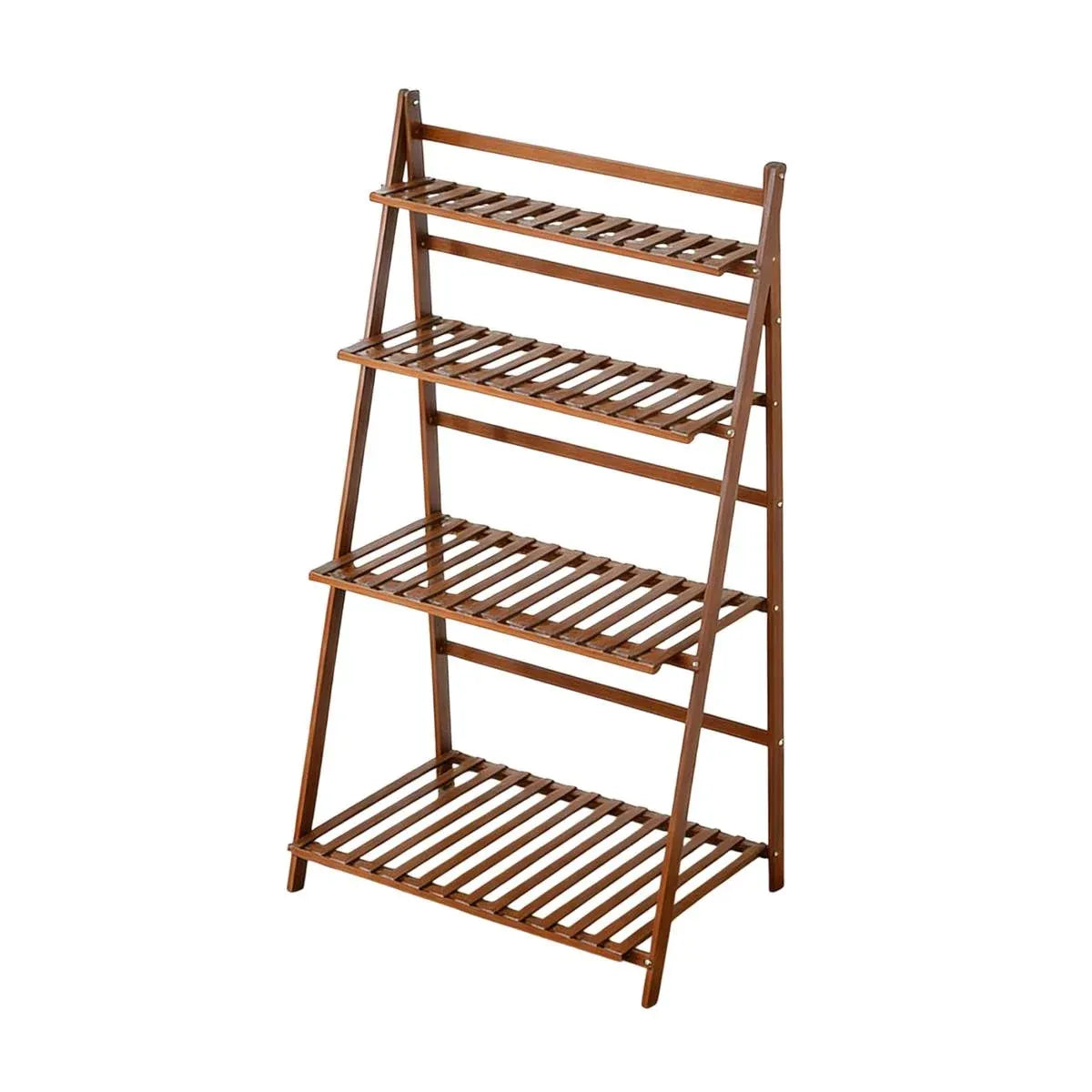 4-Tier Folding Bamboo Plant Stand, 122 cm