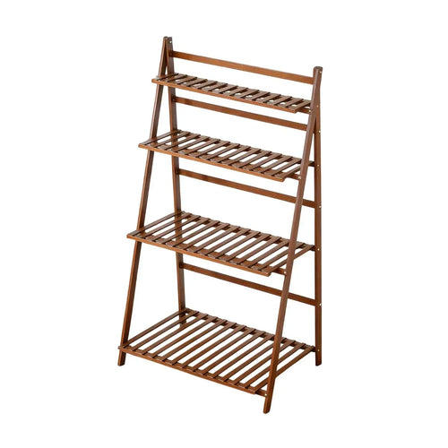 4-Tier Folding Bamboo Plant Stand, 122 cm