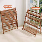 4-Tier Folding Bamboo Plant Stand, 122 cm