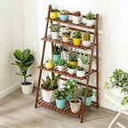 4-Tier Folding Bamboo Plant Stand, 122 cm