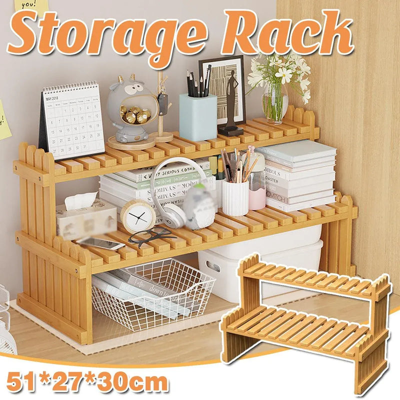 2-Tier Bamboo Plant Stand, 57 cm
