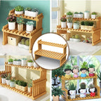 2-Tier Bamboo Plant Stand, 57 cm