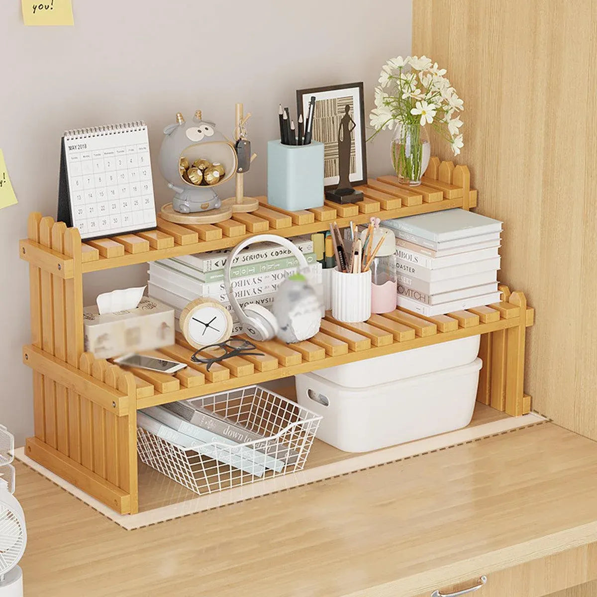 2-Tier Bamboo Plant Stand, 57 cm