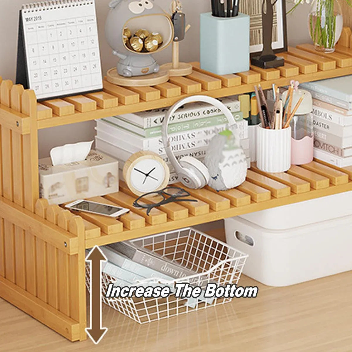 2-Tier Bamboo Plant Stand, 57 cm