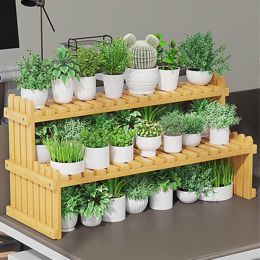 2-Tier Bamboo Plant Stand, 57 cm