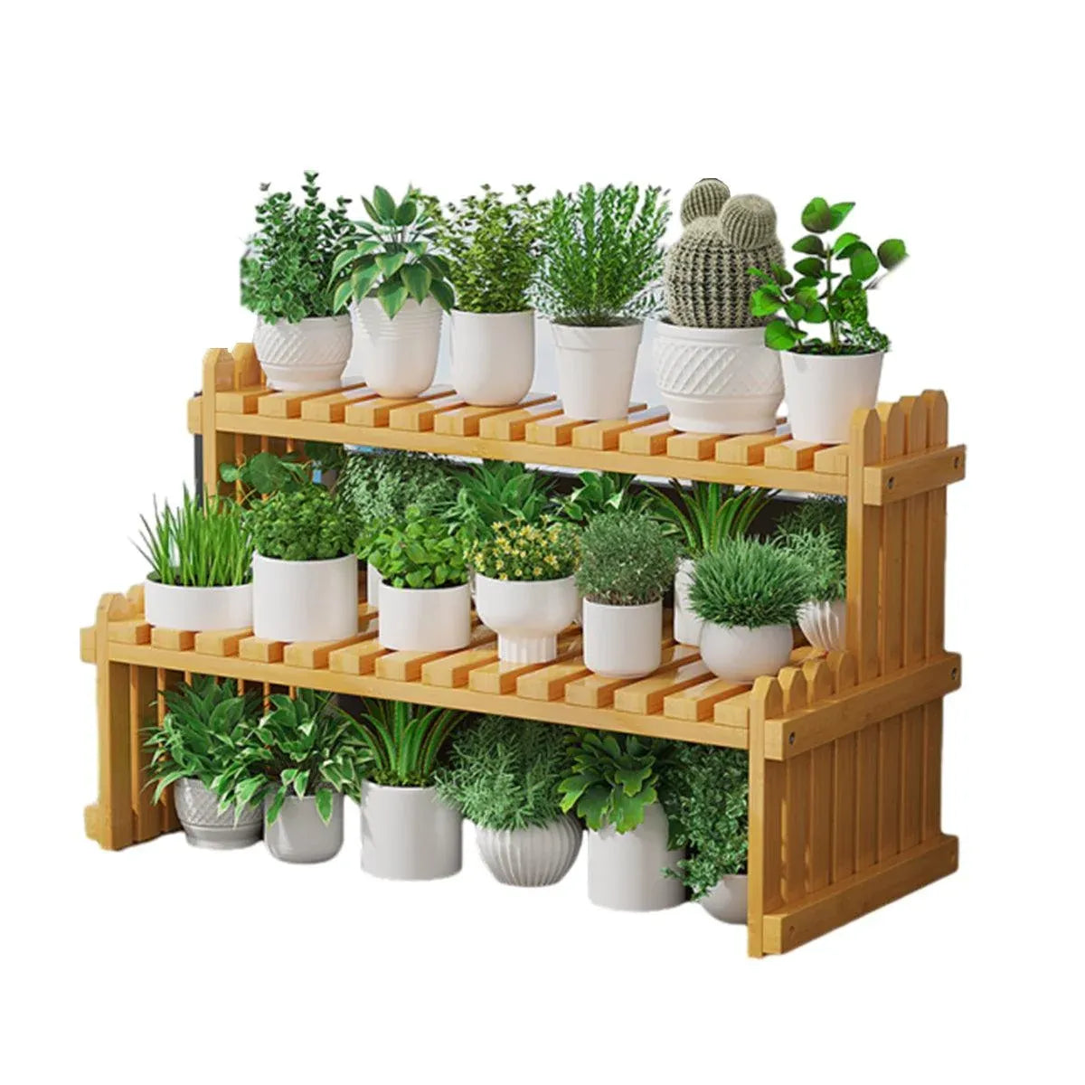 2-Tier Bamboo Plant Stand, 57 cm