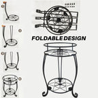 Foldable 2-Tier Metal Plant Stand