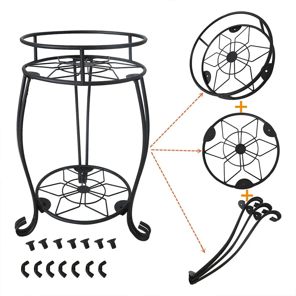 Foldable 2-Tier Metal Plant Stand