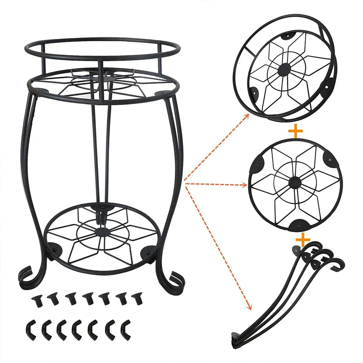 Foldable 2-Tier Metal Plant Stand
