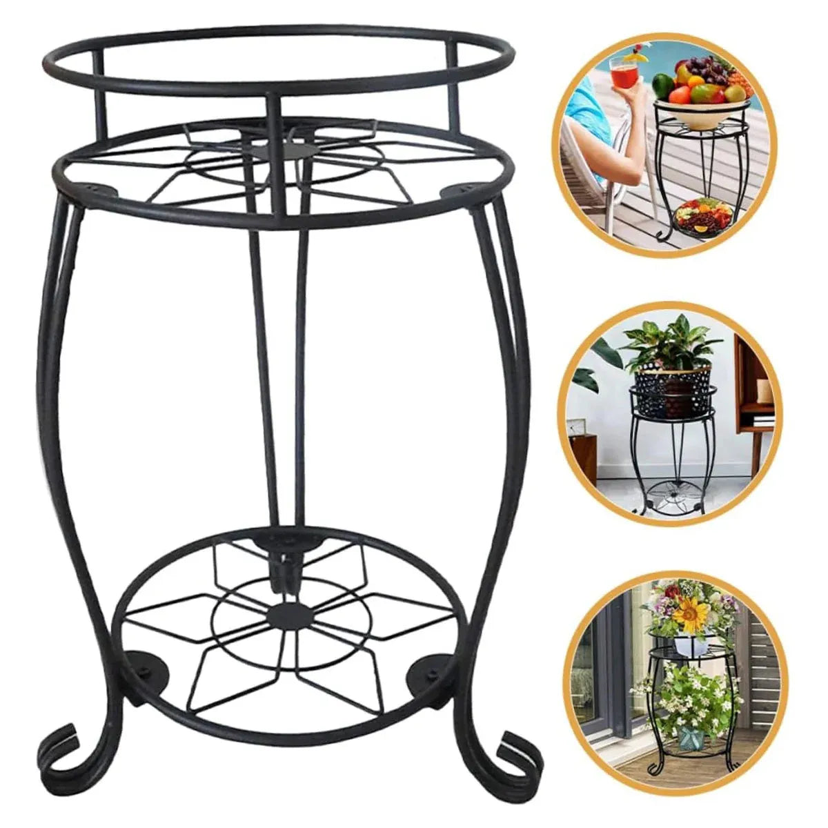 Foldable 2-Tier Metal Plant Stand