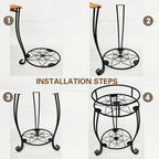 Foldable 2-Tier Metal Plant Stand