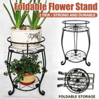 Foldable 2-Tier Metal Plant Stand