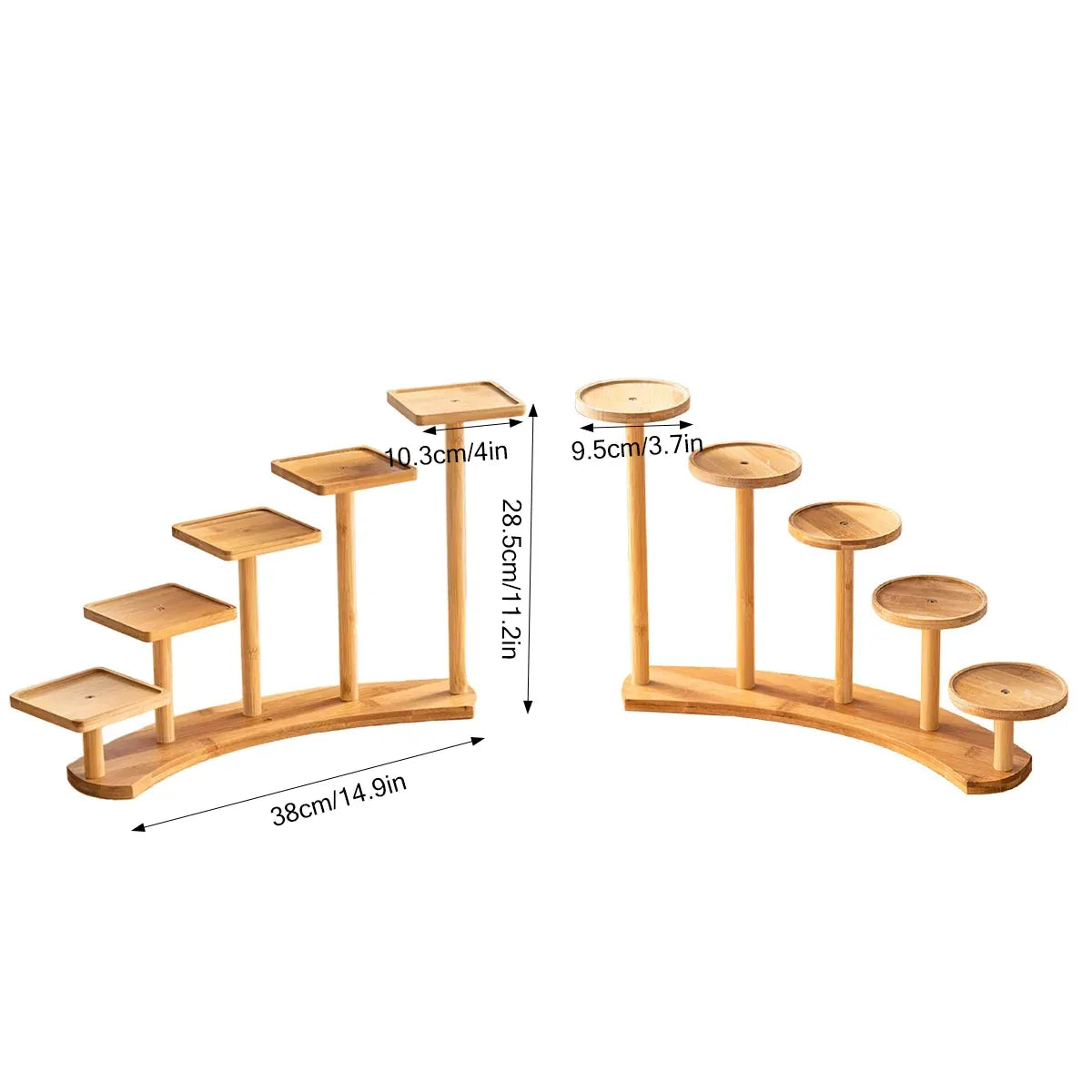 Bamboo Desktop Plant Stand, 38 cm – Square