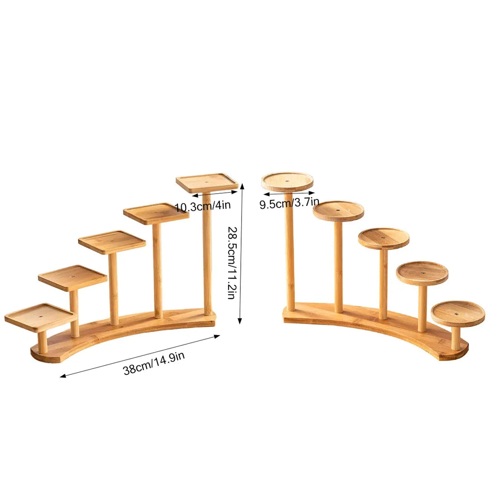 Bamboo Desktop Plant Stand, 38 cm – Round