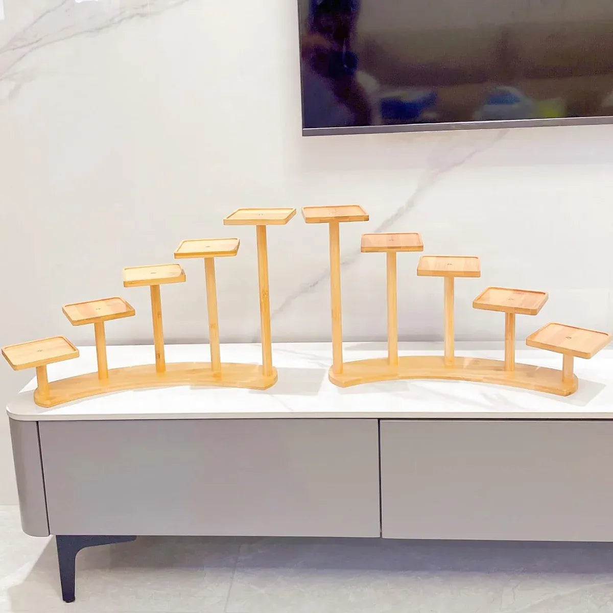 Bamboo Desktop Plant Stand, 38 cm – Round
