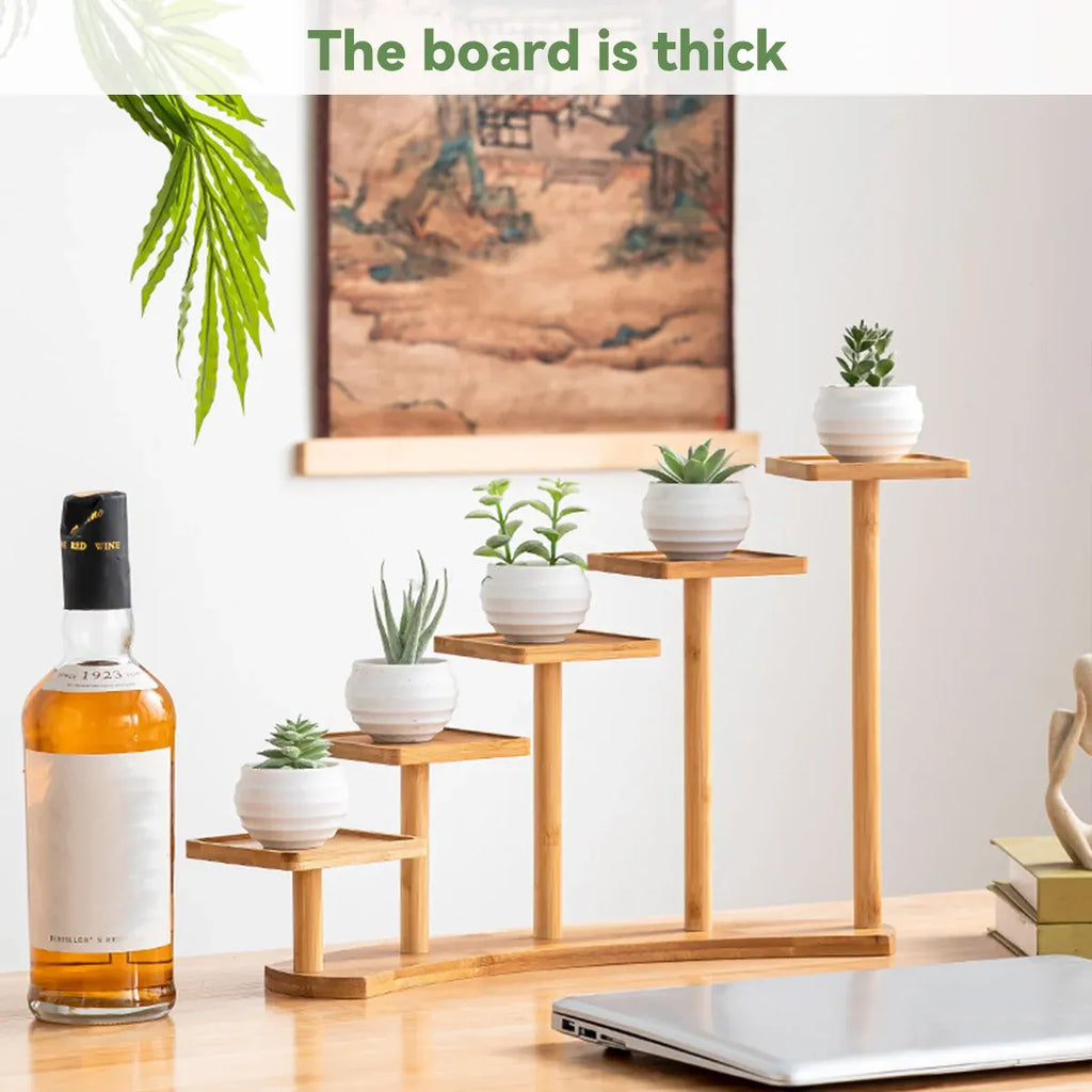 Bamboo Desktop Plant Stand, 38 cm – Round