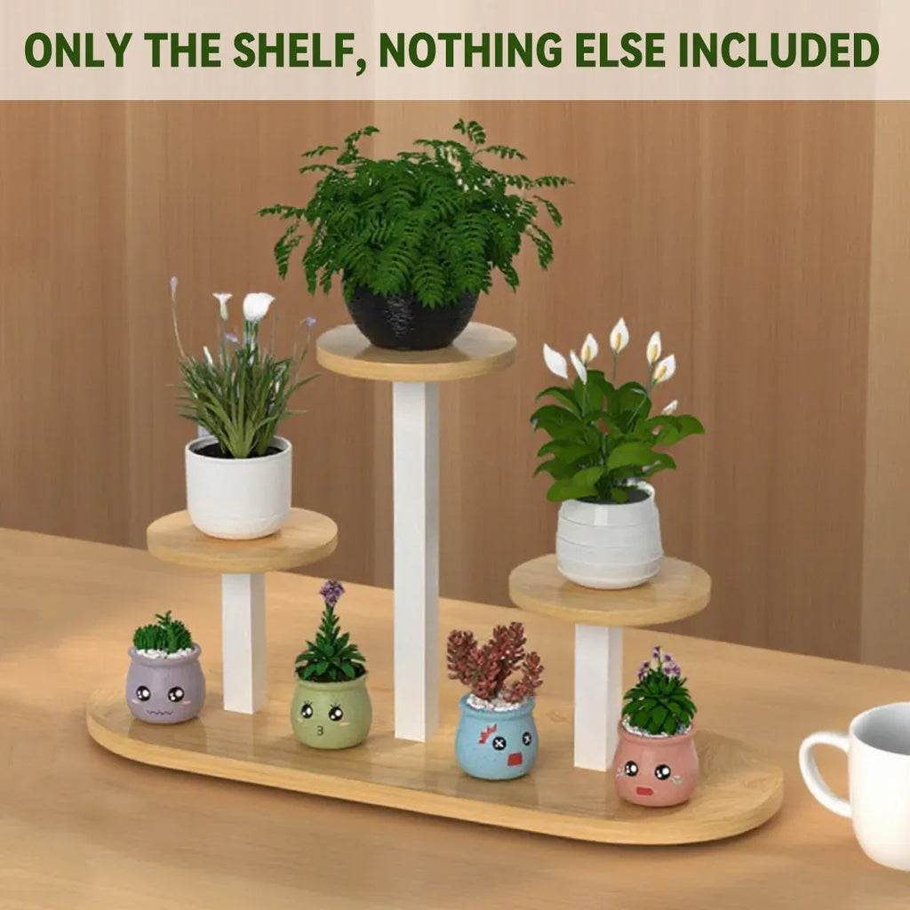 Multi-Tier Windowsill Plant Shelf, Steel and Wood, 51 cm