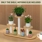 Multi-Tier Windowsill Plant Shelf, Steel and Wood, 51 cm
