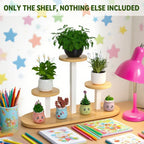 Multi-Tier Windowsill Plant Shelf, Steel and Wood, 51 cm