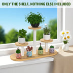 Multi-Tier Windowsill Plant Shelf, Steel and Wood, 51 cm