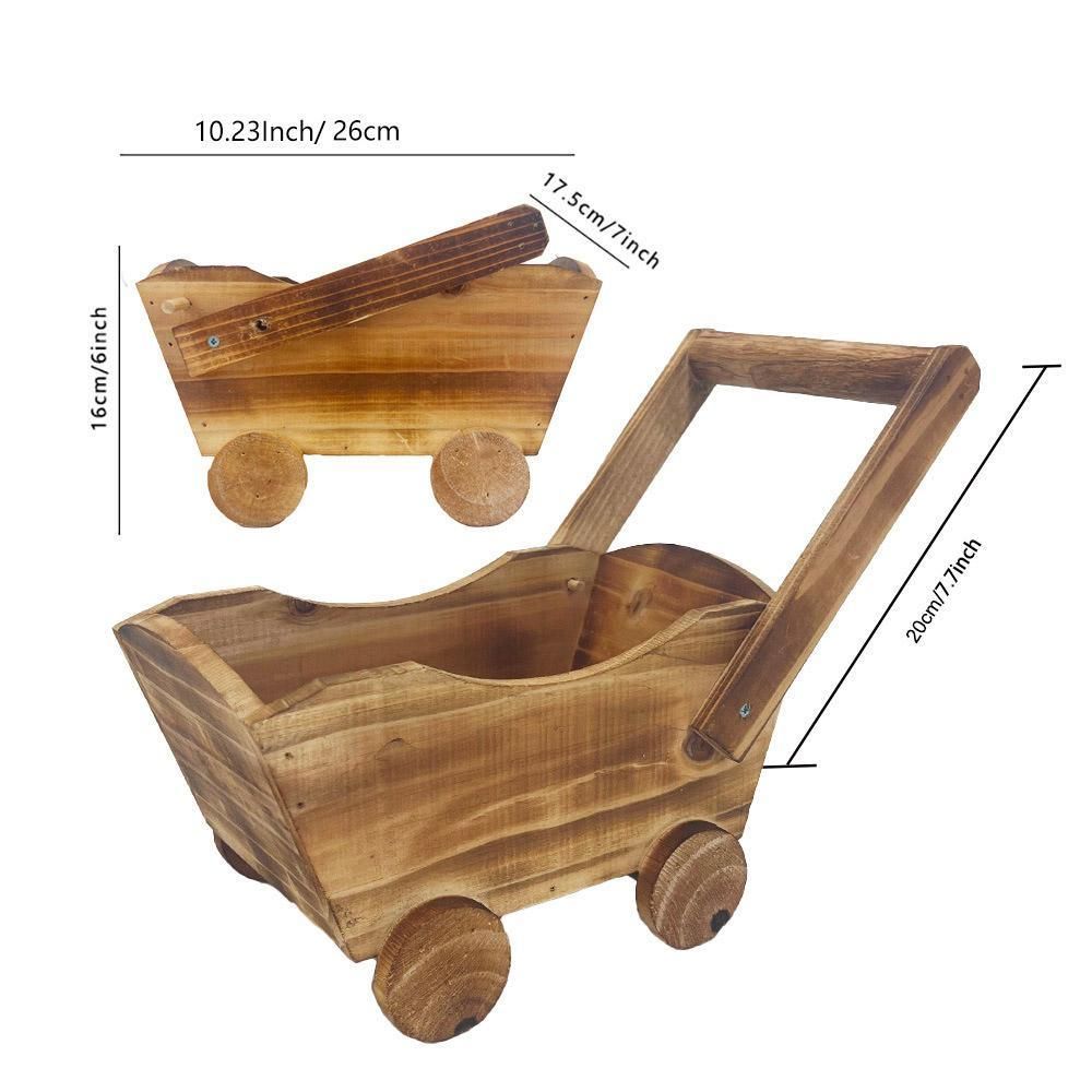 Wooden Cart Planter for Succulents & Small Plants