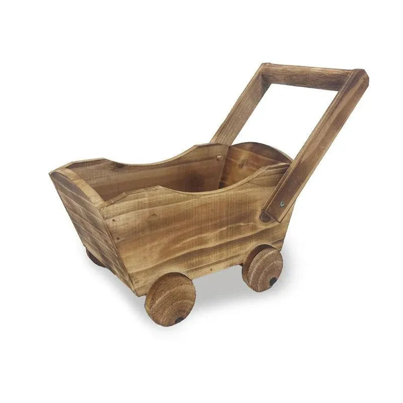 Wooden Cart Planter for Succulents & Small Plants