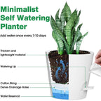Self-Watering Plant Pots, Set of 5 – White