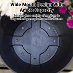 Barrel-Look Plastic Planters with Saucers – 2 Pack