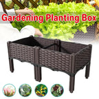 Rattan-Look Raised Planter Box 80 x 40 cm – Brown