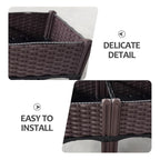 Rattan-Look Raised Planter Box 80 x 40 cm – Brown