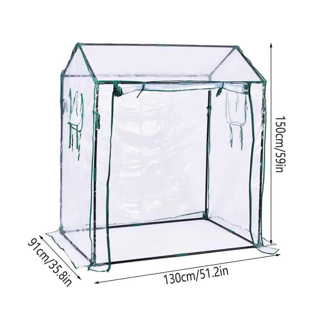 Plant Growing Shed Greenhouse 130 x 91 x 150 cm – Clear PE