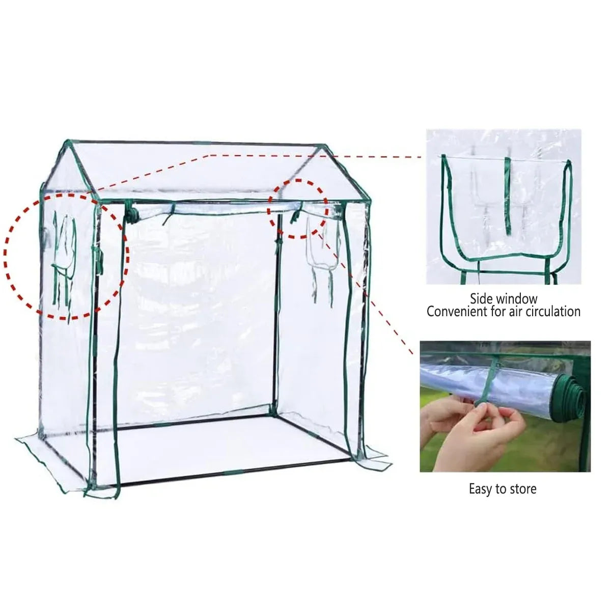 Plant Growing Shed Greenhouse 130 x 91 x 150 cm – Clear PE