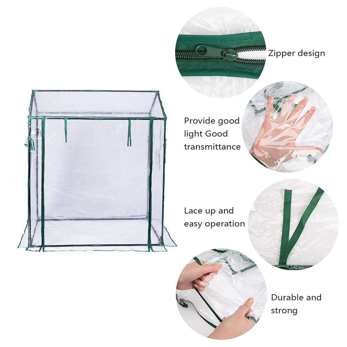 Plant Growing Shed Greenhouse 130 x 91 x 150 cm – Clear PE