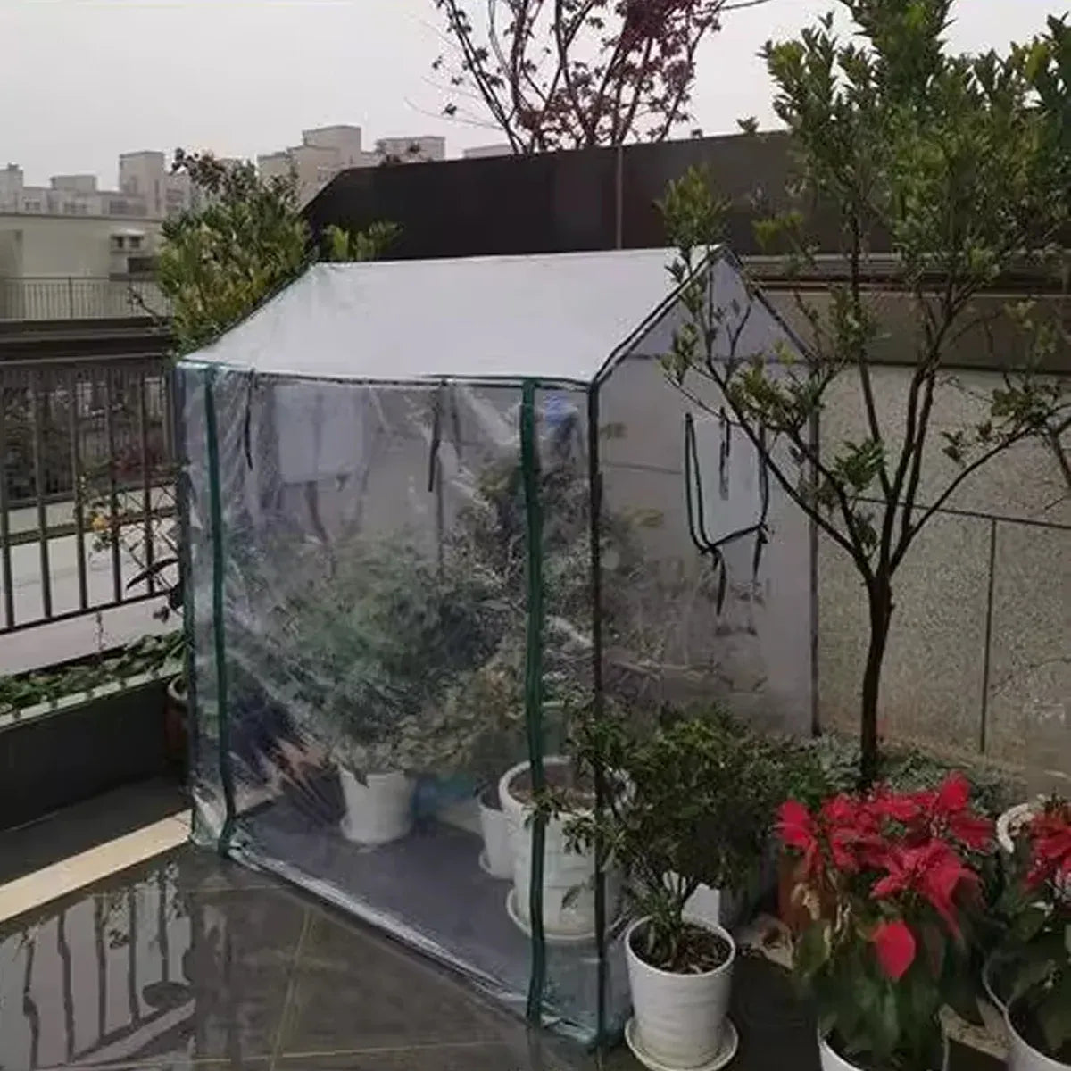 Plant Growing Shed Greenhouse 130 x 91 x 150 cm – Clear PE