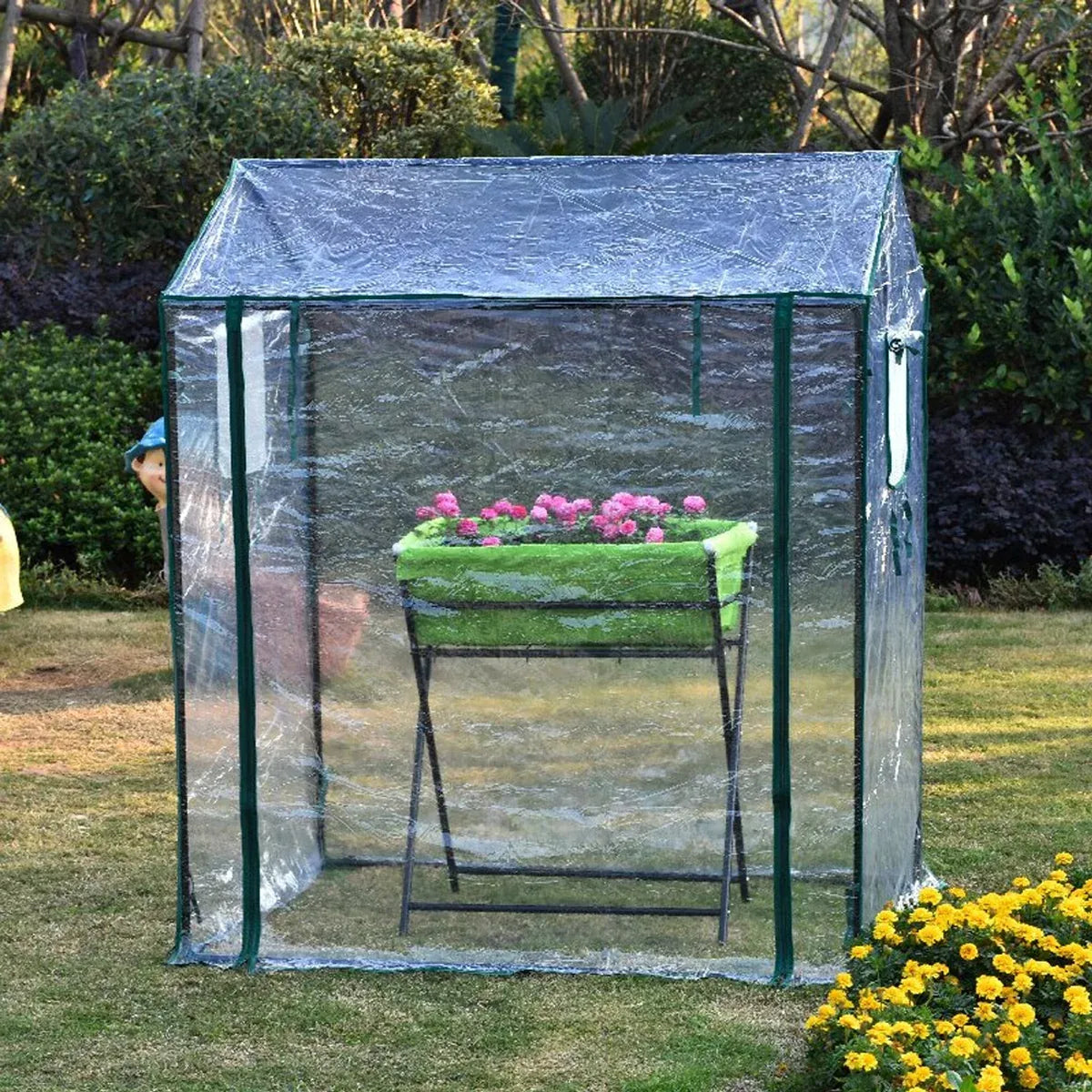 Plant Growing Shed Greenhouse 130 x 91 x 150 cm – Clear PE