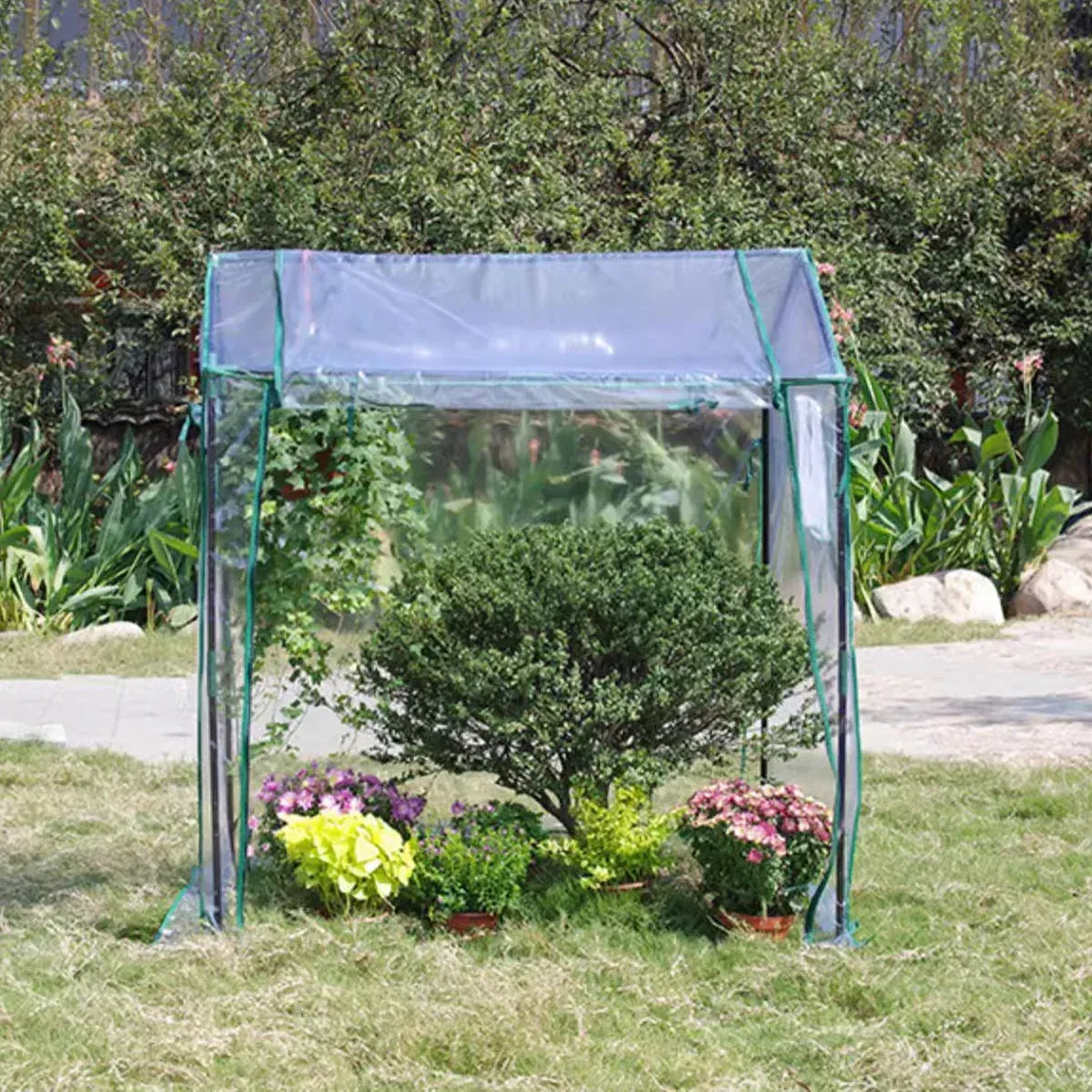 Plant Growing Shed Greenhouse 130 x 91 x 150 cm – Clear PE
