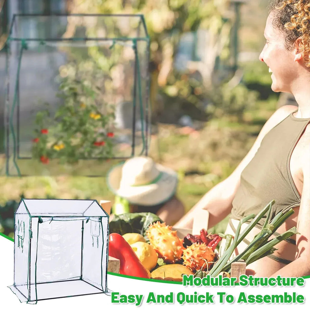 Plant Growing Shed Greenhouse 130 x 91 x 150 cm – Clear PE