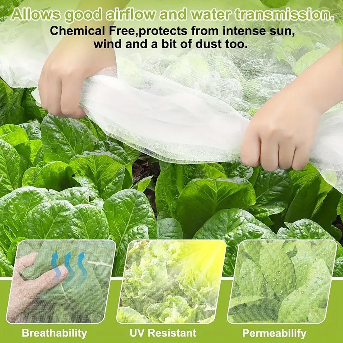 Insect-Proof Garden Netting 2.5 x 5 m – White