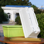 Rectangular Balcony Planter Boxes, 6 Pack – Green & White
